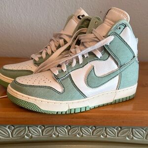 Nike Green and White Athletic Shoes